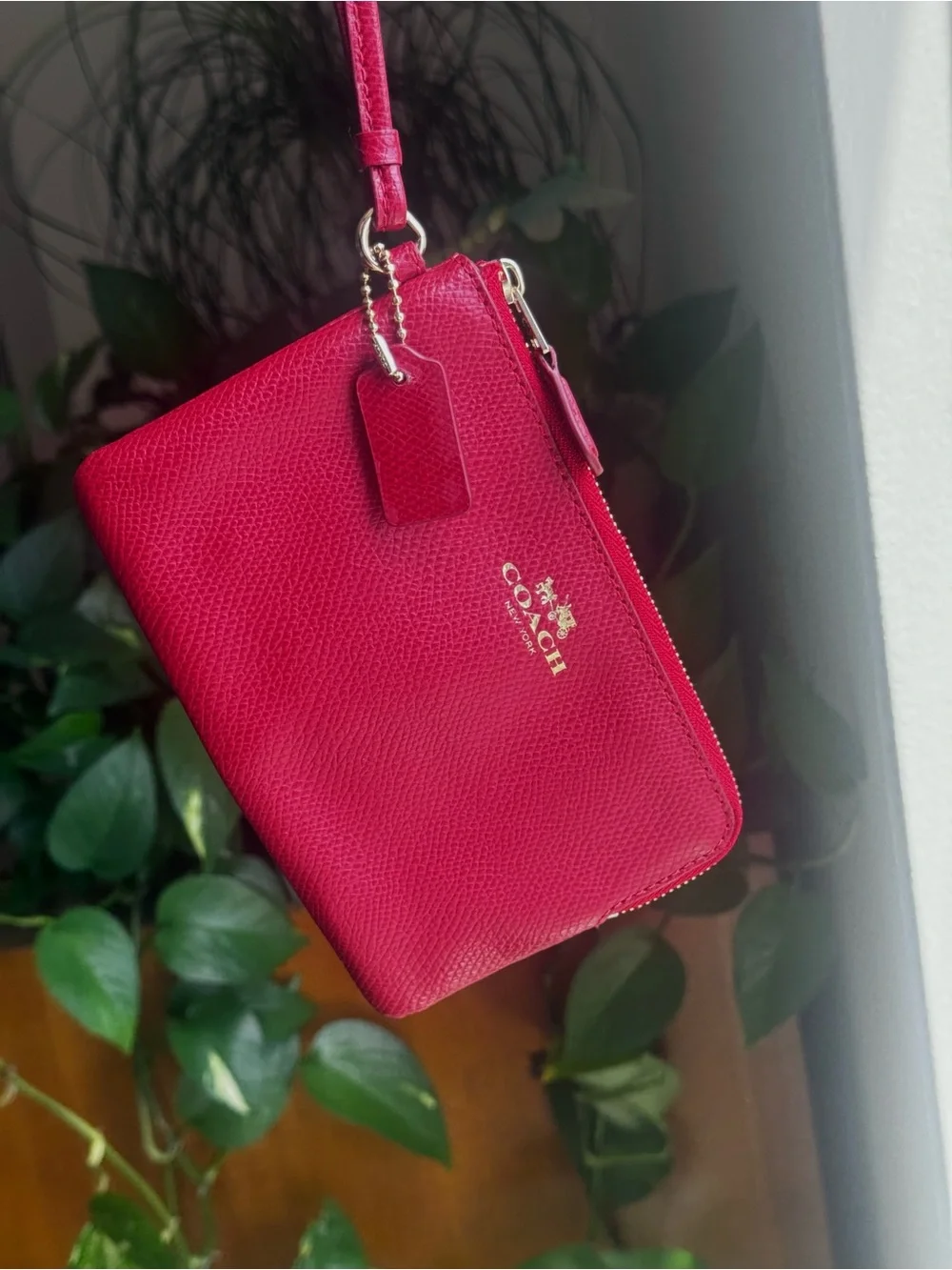 Coach Red Leather Wristlet